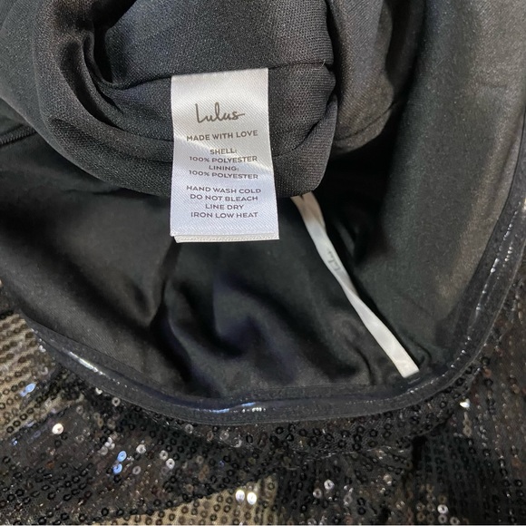 NWOT Lulus Power of Love Black Sequin Strapless Jumpsuit - Picture 12 of 14